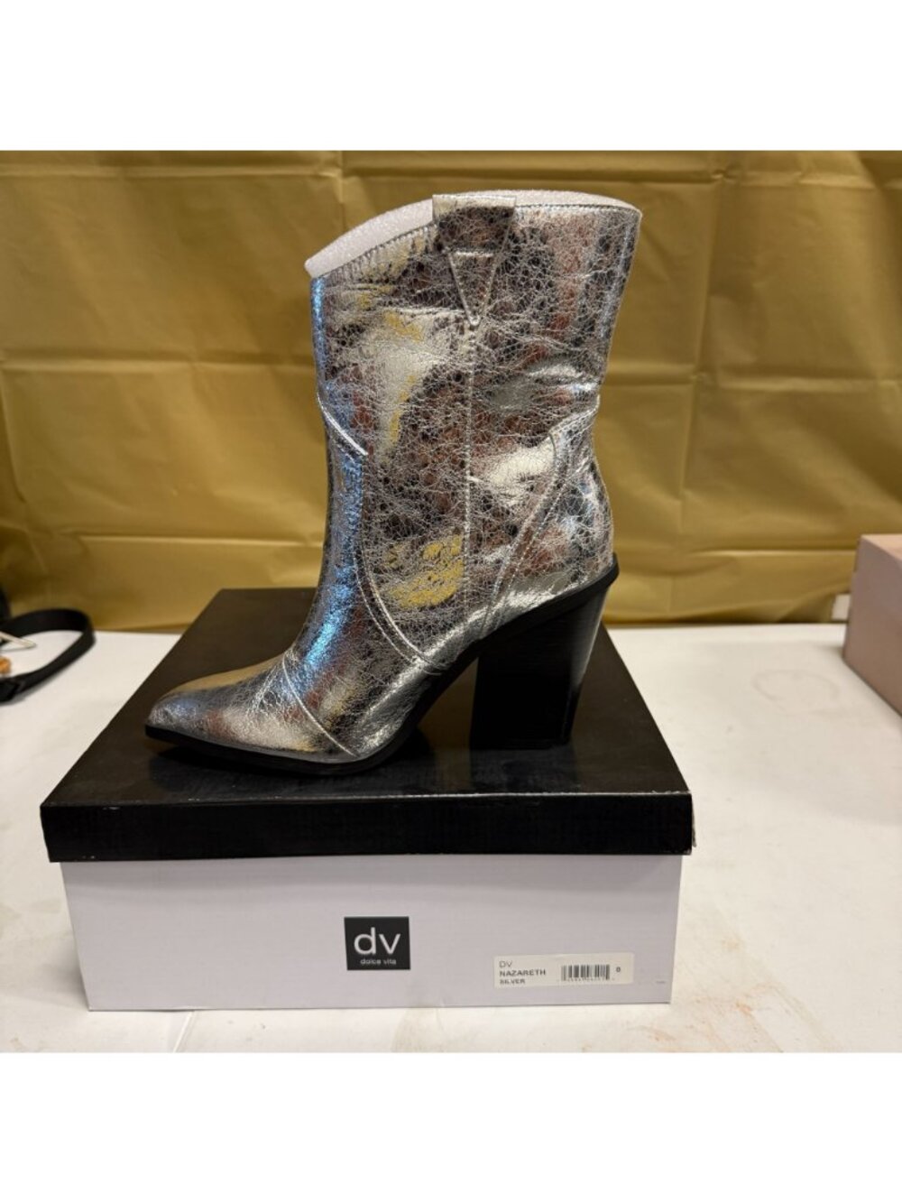 DV by Dolce Vita Nazareth Women's Silver Boot Medium Size 8 NEW - Picture 2 of 7
